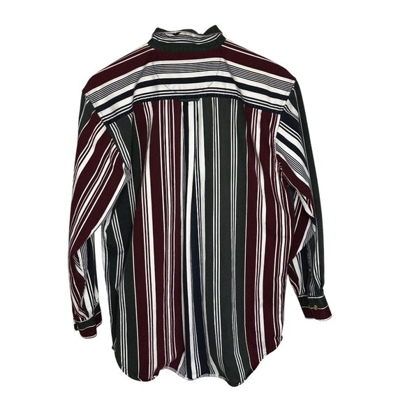 Vintage Ivy Crew 90s Stripe Button Down Shirt XL Preppy Country Western - Picture 4 of 9